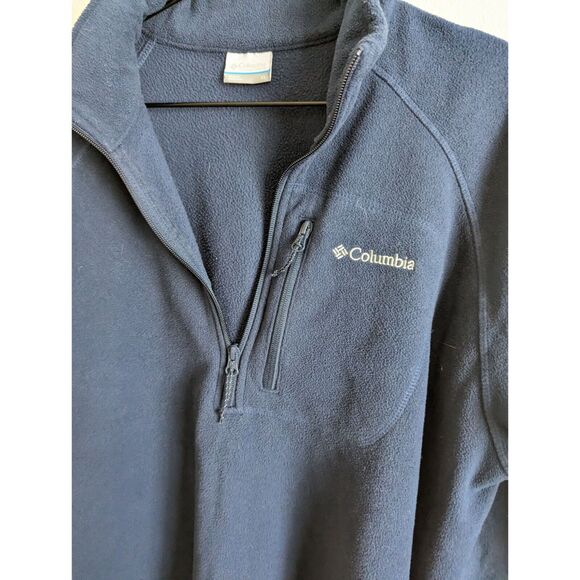 Columbia Mens Sz XL Pullover Fleece jacket 1/2 Zip Navy Blue - Picture 2 of 4